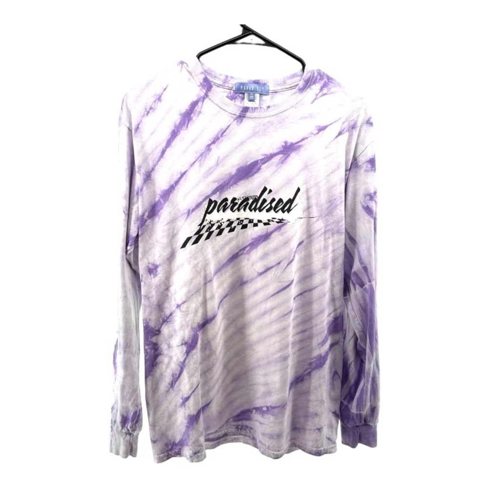 Paradised | Women’s M Medium Purple Tie Dyed Crew 100% Cotton Sweatshirt